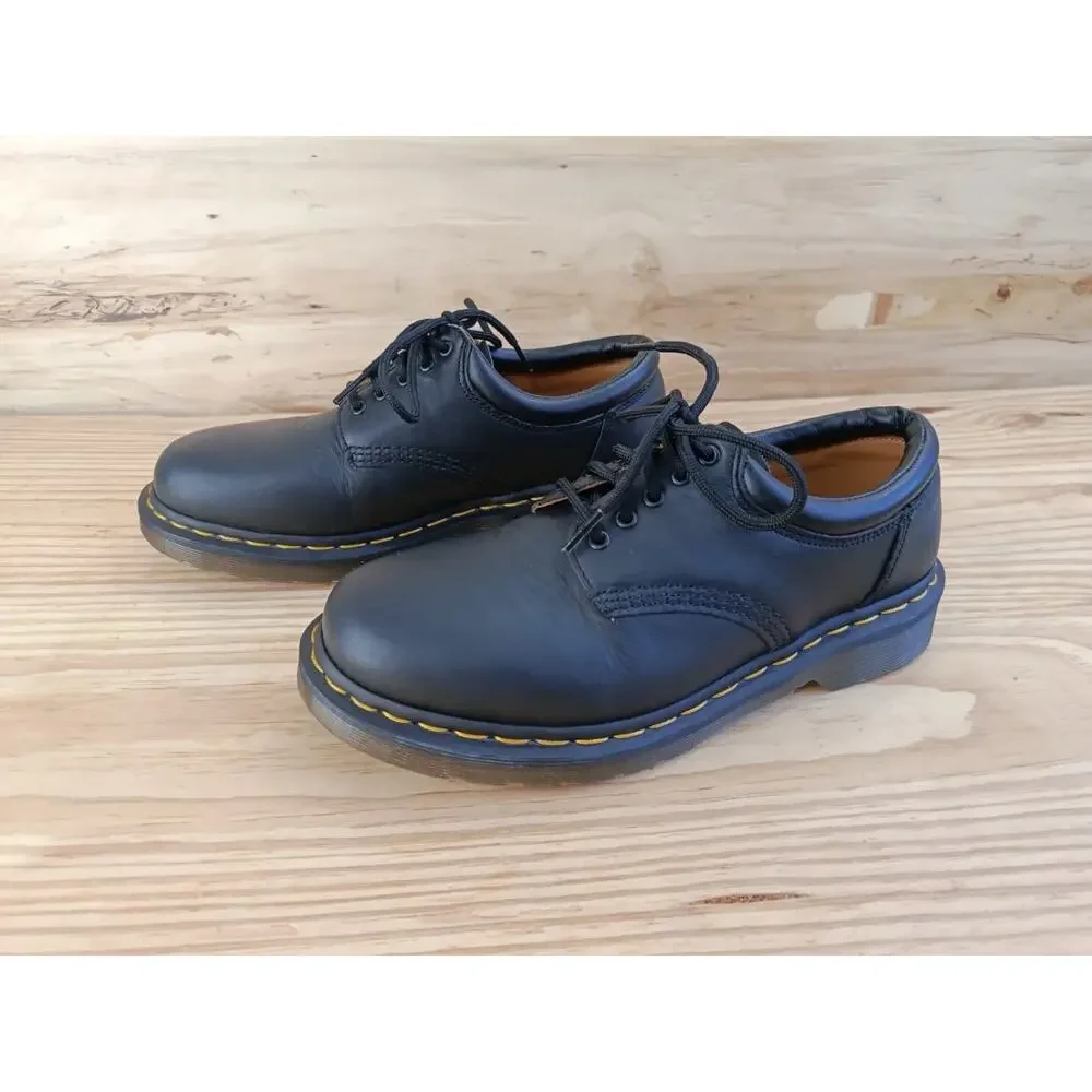 Dr Martens 8053 Black Leather Padded Collar Shoes Oxford Mens 7 Womens 8 EU 39